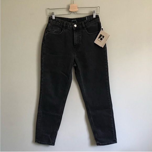 NWT Frank & Oak / The Stevie High Waisted Tapered Jean in Washed Black - Picture 12 of 13